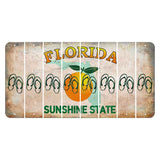 Florida Citrus Orange Cut License Plate Strips (Set of 8) Flip Flops