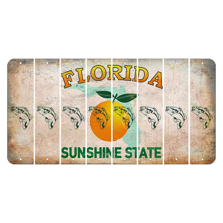 Florida Citrus Orange Cut License Plate Strips (Set of 8) Fish