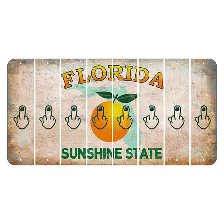 Florida Citrus Orange Cut License Plate Strips (Set of 8) Middle Finger