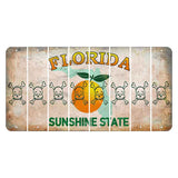 Florida Citrus Orange Cut License Plate Strips (Set of 8) Skull & Bones