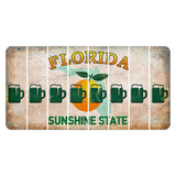 Florida Citrus Orange Cut License Plate Strips (Set of 8) Beer Mug