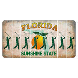 Florida Citrus Orange Cut License Plate Strips (Set of 8) Male Golfer
