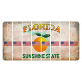 Florida Citrus Orange Cut License Plate Strips (Set of 8) American Flag