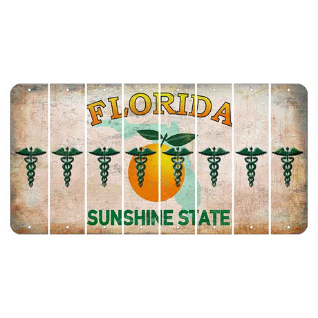 Florida Citrus Orange Cut License Plate Strips (Set of 8) Caduceus
