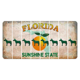 Florida Citrus Orange Cut License Plate Strips (Set of 8) Donkey
