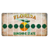 Florida Citrus Orange Cut License Plate Strips (Set of 8) Fire Badge