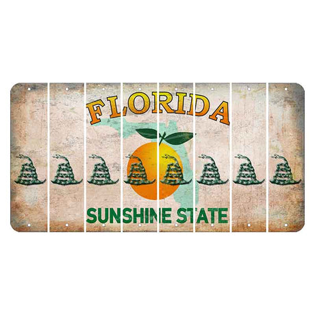 Florida Citrus Orange Cut License Plate Strips (Set of 8) Gadsden
