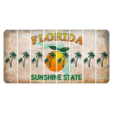 Florida Citrus Orange Cut License Plate Strips (Set of 8) Palm Trees