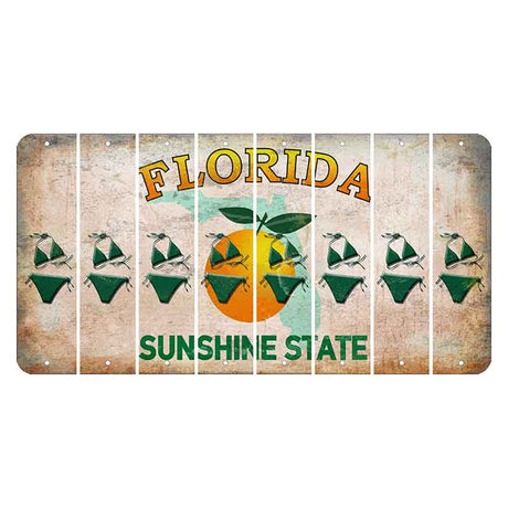 Florida Citrus Orange Cut License Plate Strips (Set of 8) Bikini