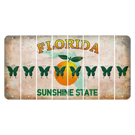 Florida Citrus Orange Cut License Plate Strips (Set of 8) Butterfly
