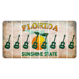 Florida Citrus Orange Cut License Plate Strips (Set of 8) Guitar