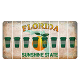 Florida Citrus Orange Cut License Plate Strips (Set of 8) Latte