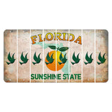 Florida Citrus Orange Cut License Plate Strips (Set of 8) Dove