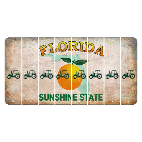 Florida Citrus Orange Cut License Plate Strips (Set of 8) Tractor