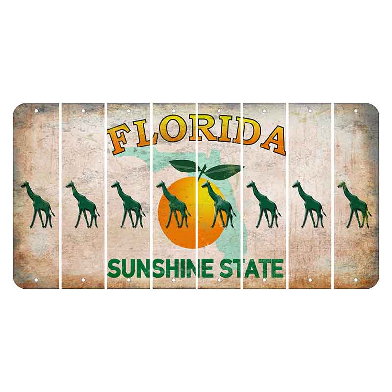 Florida Citrus Orange Cut License Plate Strips (Set of 8) Giraffe