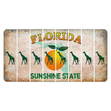 Florida Citrus Orange Cut License Plate Strips (Set of 8) Giraffe