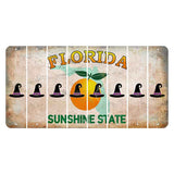 Florida Citrus Orange Cut License Plate Strips (Set of 8) Witches Hat