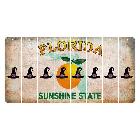 Florida Citrus Orange Cut License Plate Strips (Set of 8) Witches Hat