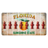 Florida Citrus Orange Cut License Plate Strips (Set of 8) Fire Hydrant