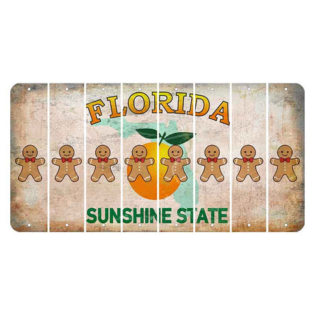 Florida Citrus Orange Cut License Plate Strips (Set of 8) Gingerbread Man