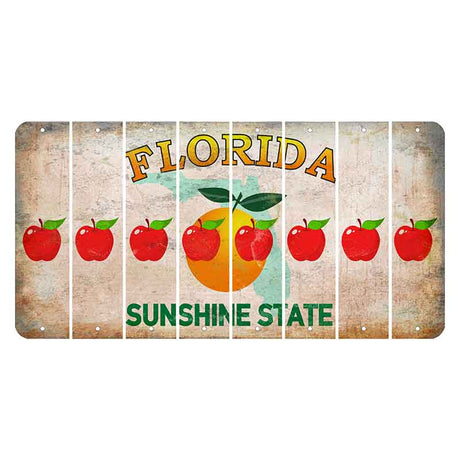 Florida Citrus Orange Cut License Plate Strips (Set of 8) Apple