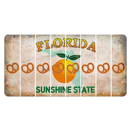 Florida Citrus Orange Cut License Plate Strips (Set of 8) Pretzel