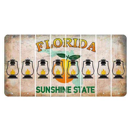 Florida Citrus Orange Cut License Plate Strips (Set of 8) Lantern