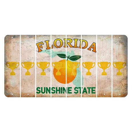 Florida Citrus Orange Cut License Plate Strips (Set of 8) Trophy