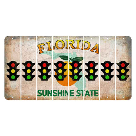 Florida Citrus Orange Cut License Plate Strips (Set of 8) Traffic Light