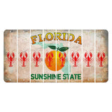 Florida Citrus Orange Cut License Plate Strips (Set of 8) Lobster