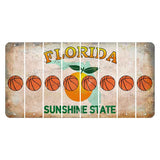 Florida Citrus Orange Cut License Plate Strips (Set of 8) Basketball