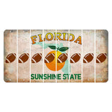 Florida Citrus Orange Cut License Plate Strips (Set of 8) Football