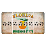 Florida Citrus Orange Cut License Plate Strips (Set of 8) Soccerball