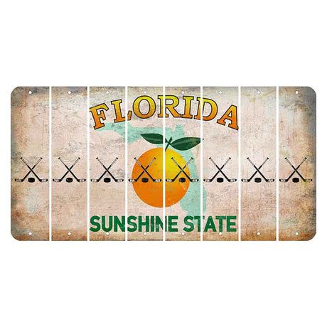 Florida Citrus Orange Cut License Plate Strips (Set of 8) Hockey