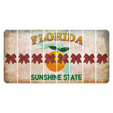 Florida Citrus Orange Cut License Plate Strips (Set of 8) Cheer Bow