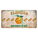 Florida Citrus Orange Cut License Plate Strips (Set of 8) Hotdog