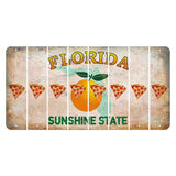 Florida Citrus Orange Cut License Plate Strips (Set of 8) Pizza