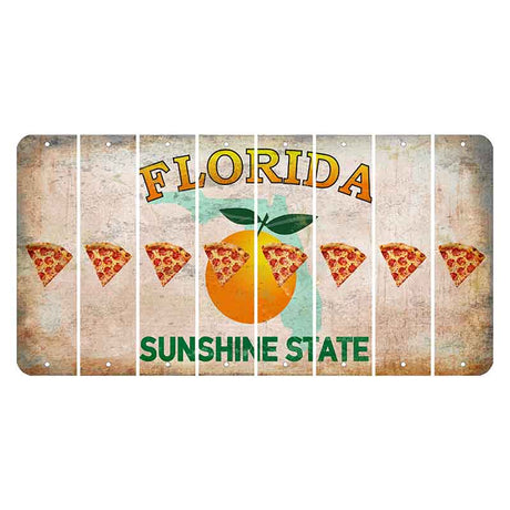 Florida Citrus Orange Cut License Plate Strips (Set of 8) Pizza