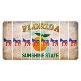 Florida Citrus Orange Cut License Plate Strips (Set of 8) Democrat