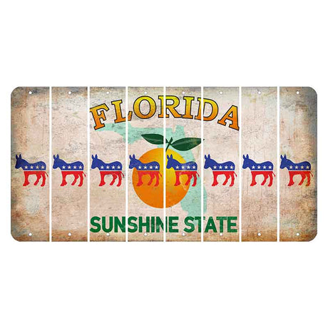 Florida Citrus Orange Cut License Plate Strips (Set of 8) Democrat