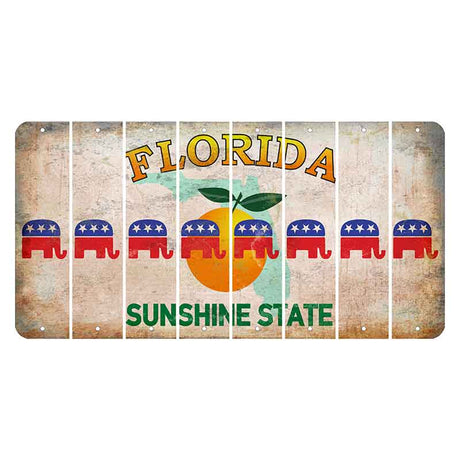 Florida Citrus Orange Cut License Plate Strips (Set of 8) Republican