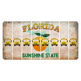 Florida Citrus Orange Cut License Plate Strips (Set of 8) School Bus
