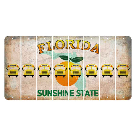 Florida Citrus Orange Cut License Plate Strips (Set of 8) School Bus