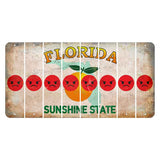 Florida Citrus Orange Cut License Plate Strips (Set of 8) Emoji - Angry