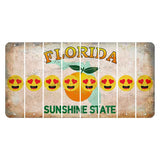 Florida Citrus Orange Cut License Plate Strips (Set of 8) Emoji - Heart Eyes