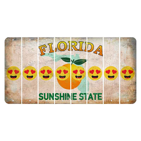 Florida Citrus Orange Cut License Plate Strips (Set of 8) Emoji - Heart Eyes