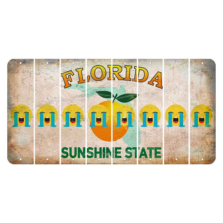 Florida Citrus Orange Cut License Plate Strips (Set of 8) Emoji - Crying