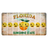 Florida Citrus Orange Cut License Plate Strips (Set of 8) Emoji - Winking