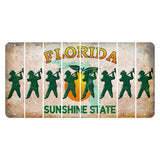 Florida Citrus Orange Cut License Plate Strips (Set of 8) Fireman with Axe