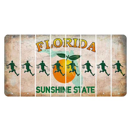 Florida Citrus Orange Cut License Plate Strips (Set of 8) Soccer Player